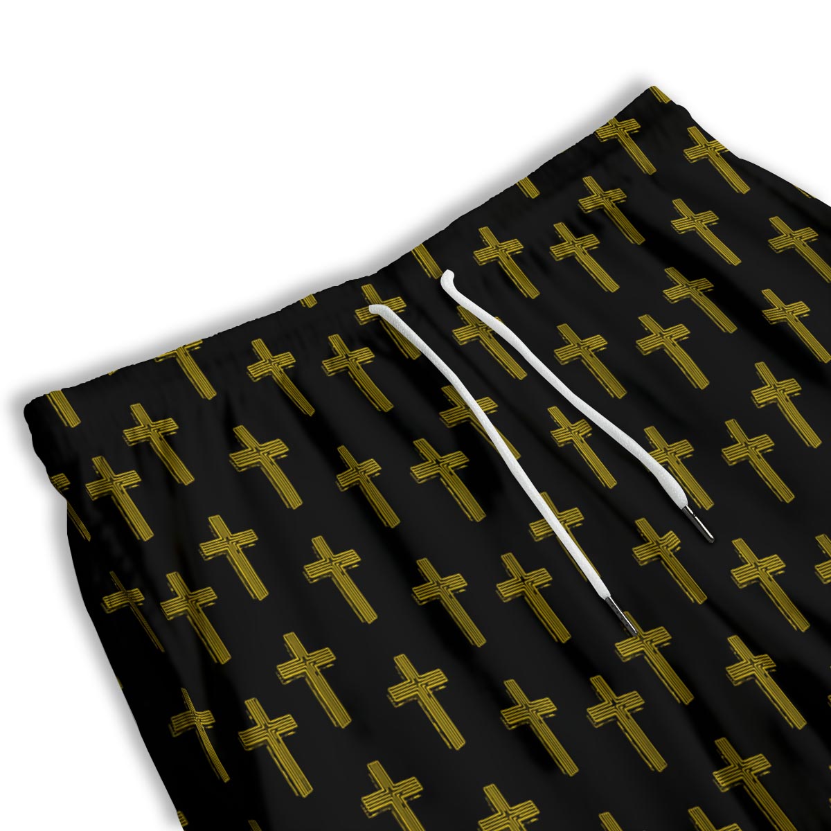 Religious Christian Cross Print Pattern Men's Athletic Shorts