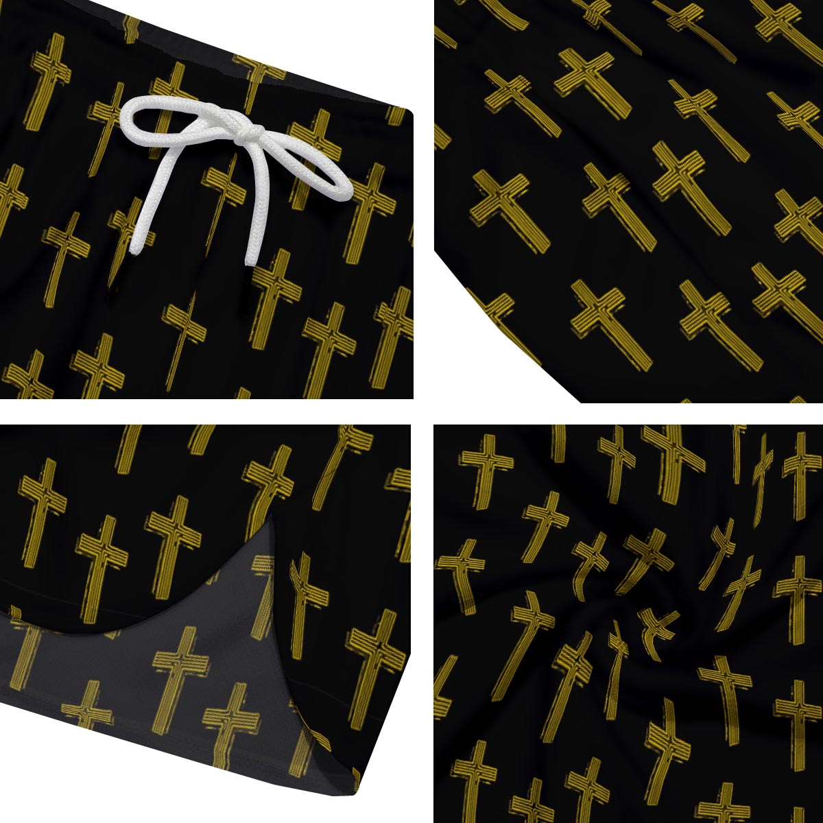 Religious Christian Cross Print Pattern Men's Running Shorts-grizzshop