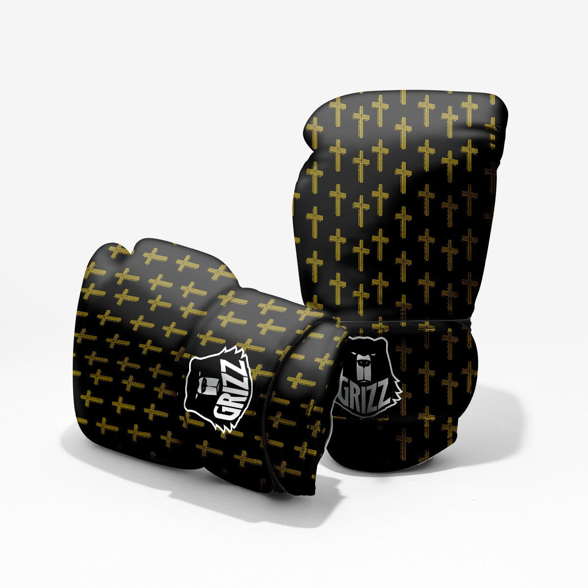 Religious Christian Cross Print Pattern Pro Boxing Glove