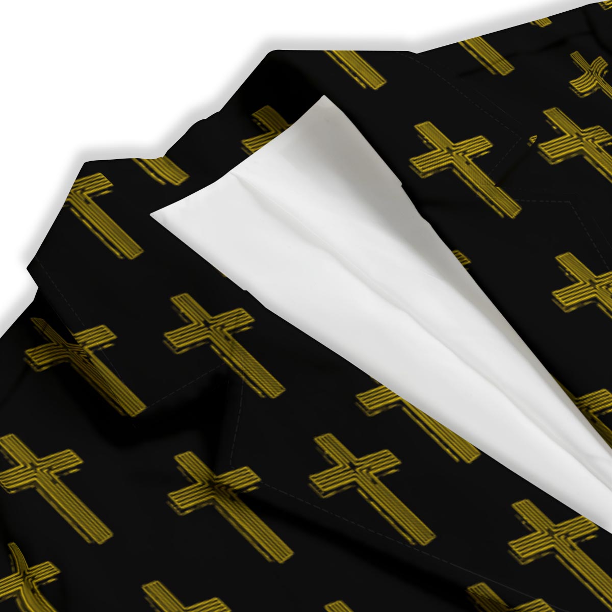 Religious Christian Cross Print Pattern Women's Blazer-grizzshop