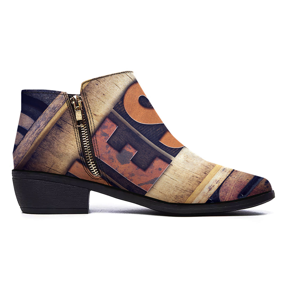 Religious Jesus Words Print Ankle Boots-grizzshop