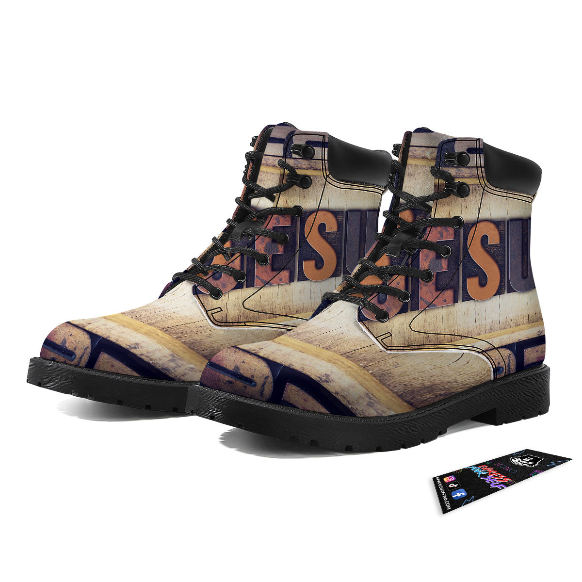 Religious Jesus Words Print Boots-grizzshop