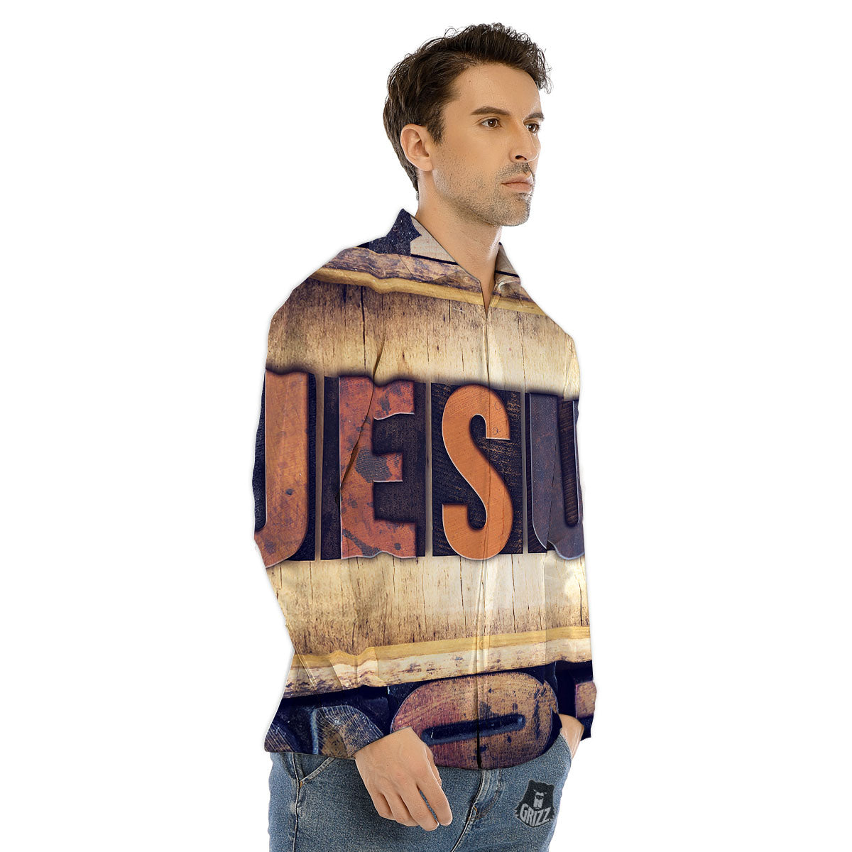Religious Jesus Words Print Men's Dress Shirts-grizzshop