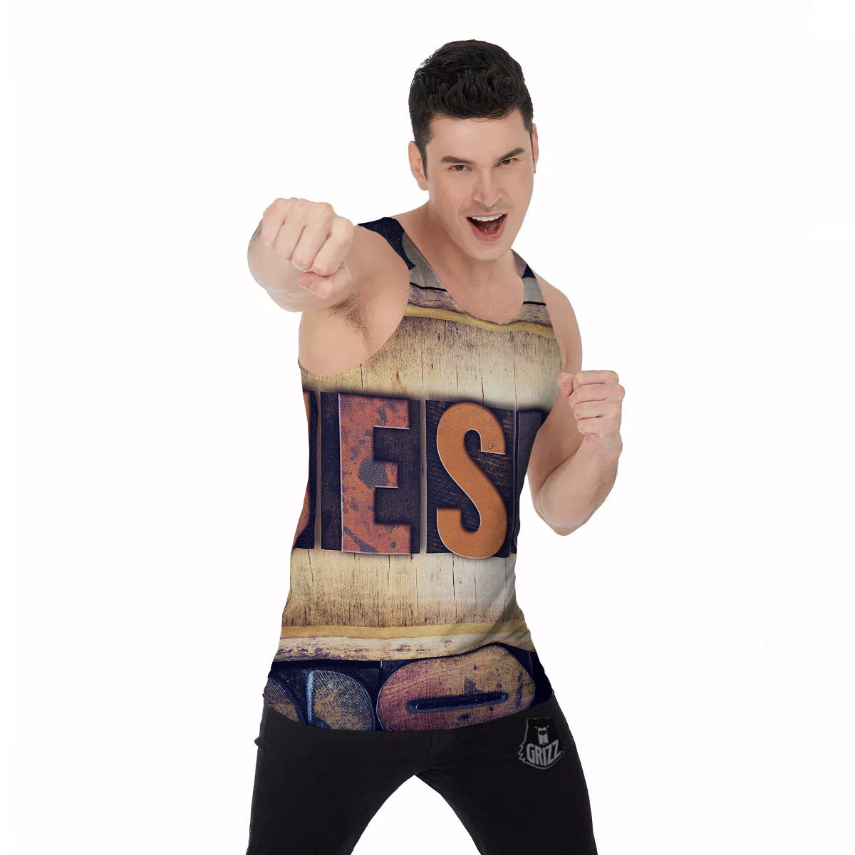 Religious Jesus Words Print Men's Tank Top-grizzshop