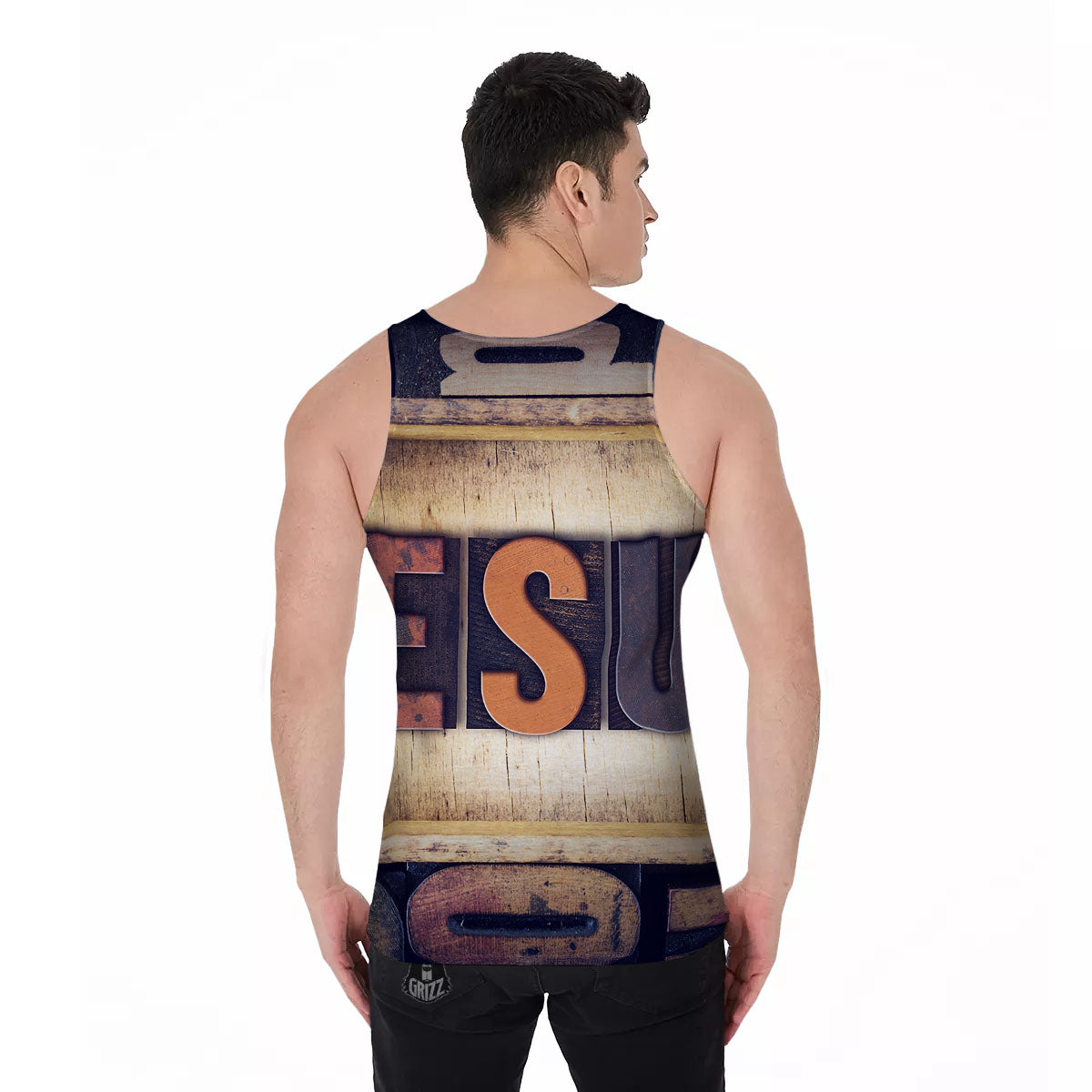 Religious Jesus Words Print Men's Tank Top-grizzshop