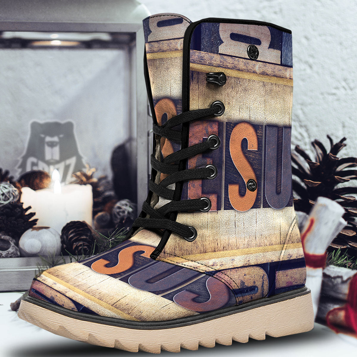 Religious Jesus Words Print Snow Boots-grizzshop