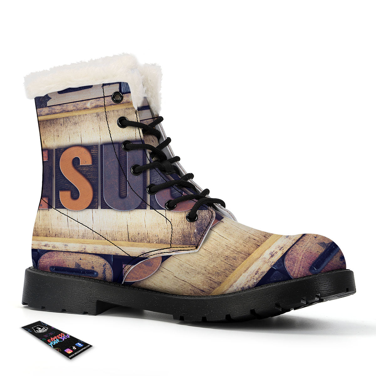 Religious Jesus Words Print Winter Boots-grizzshop