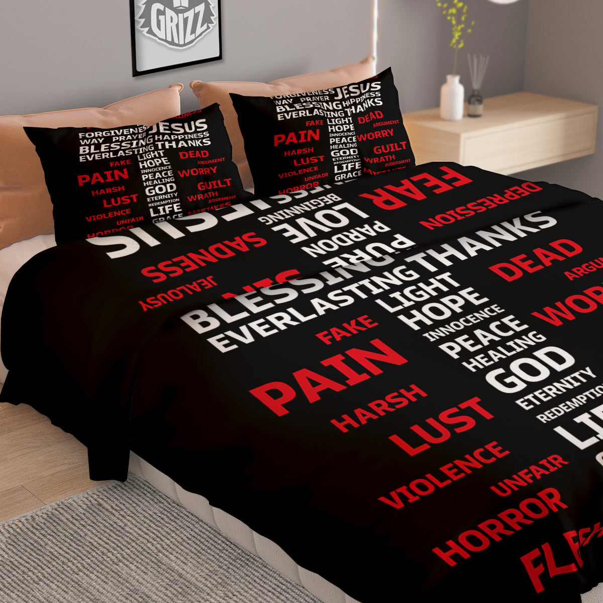 Portrait Golden Retriever Print Duvet Cover Bedding Set