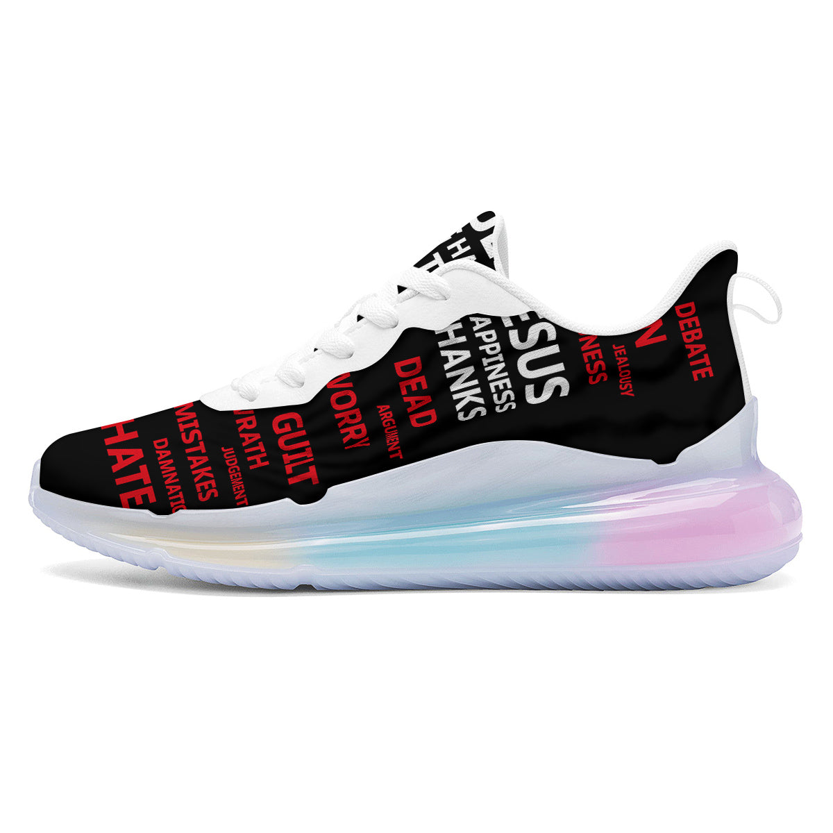 Religious Words Christian Cross Print Running Sneakers-grizzshop