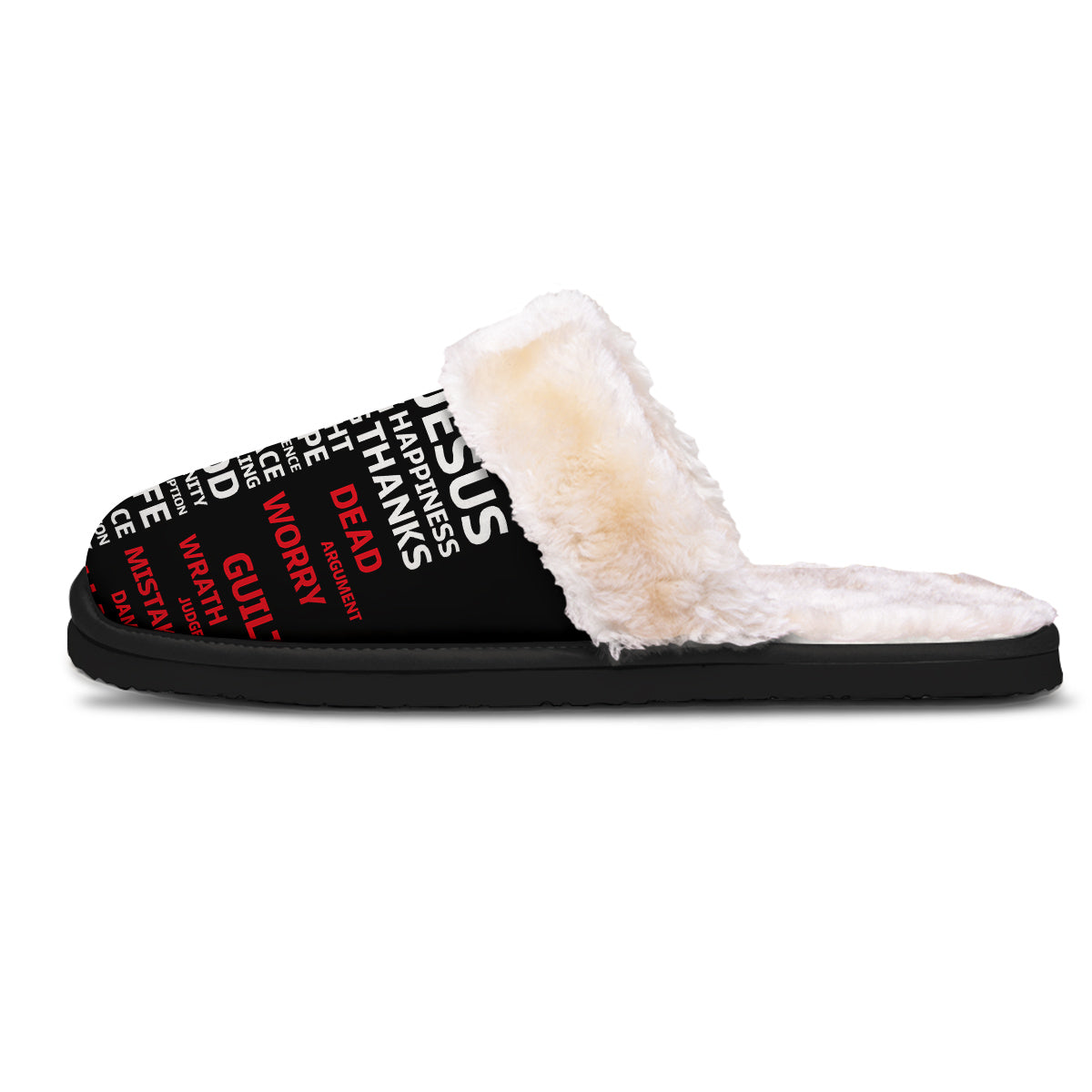Religious Words Christian Cross Print Slippers-grizzshop