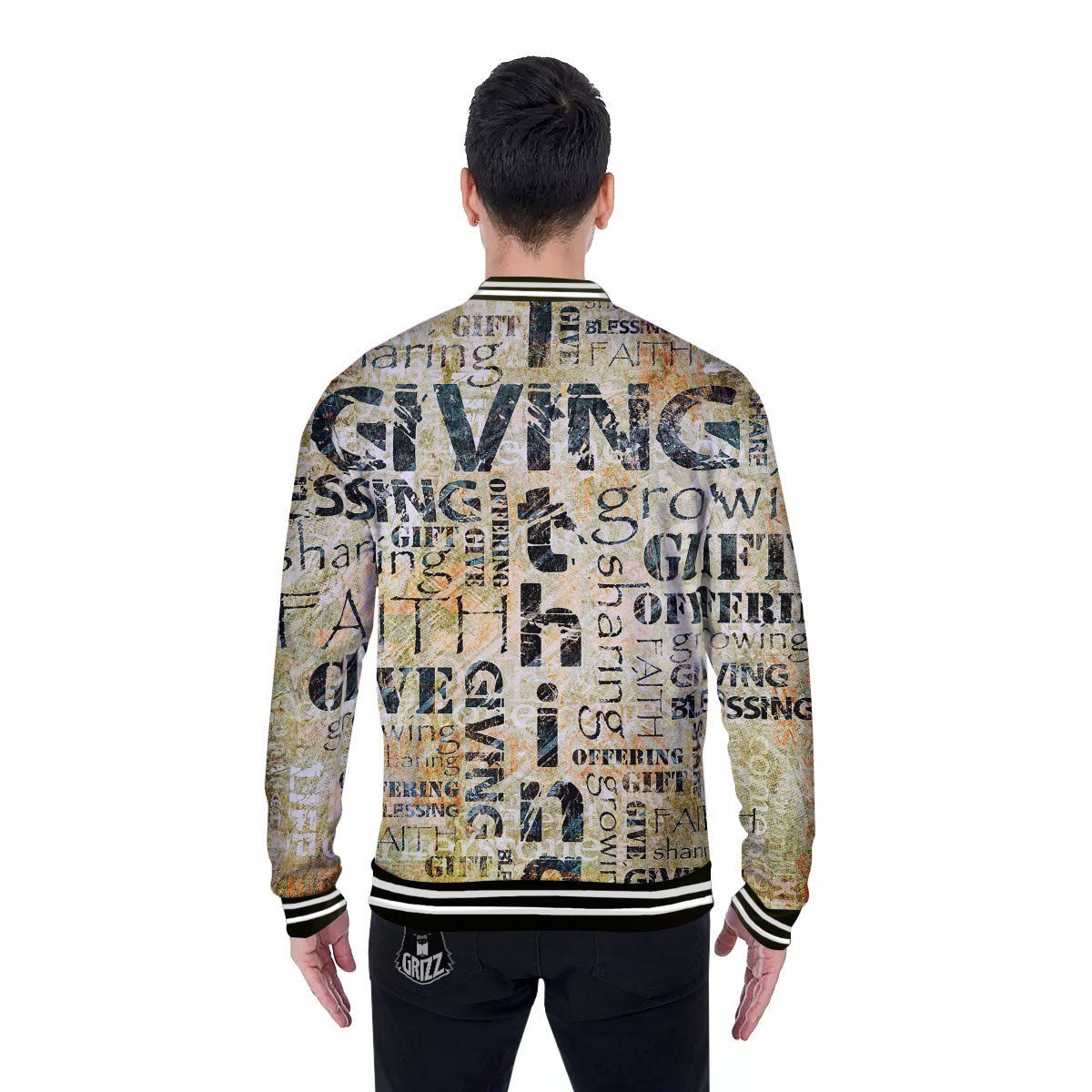 Religious Words Tithing And Giving Print Baseball Jacket-grizzshop