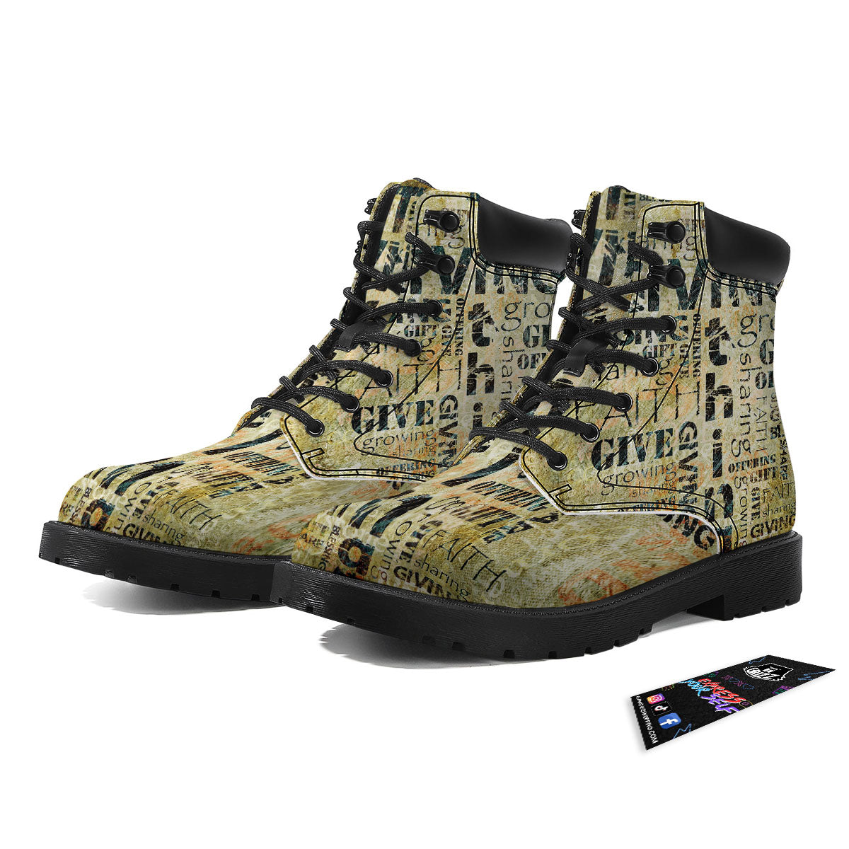 Religious Words Tithing And Giving Print Boots-grizzshop