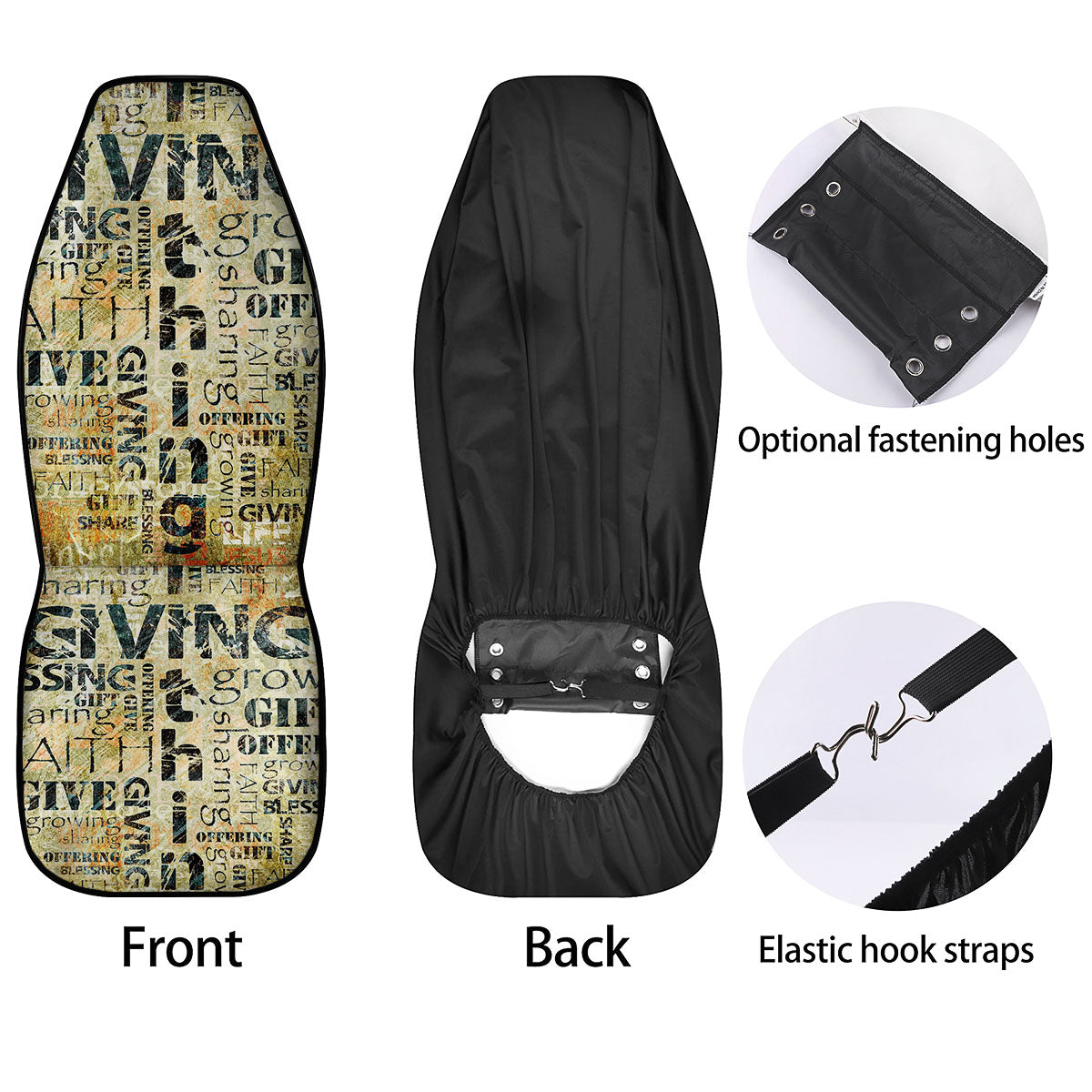 Religious Words Tithing And Giving Print Car Seat Covers-grizzshop