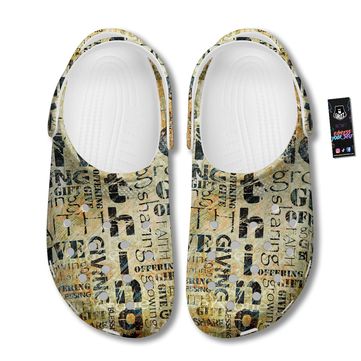 Religious Words Tithing And Giving Print Clog-grizzshop