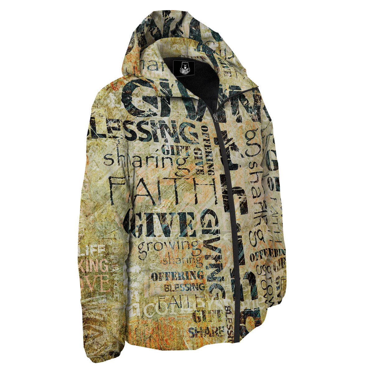 Religious Words Tithing And Giving Print Down Jacket-grizzshop