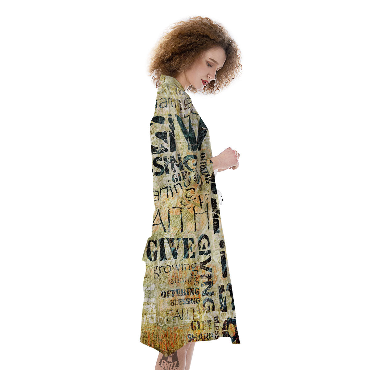 Religious Words Tithing And Giving Print Kimono-grizzshop