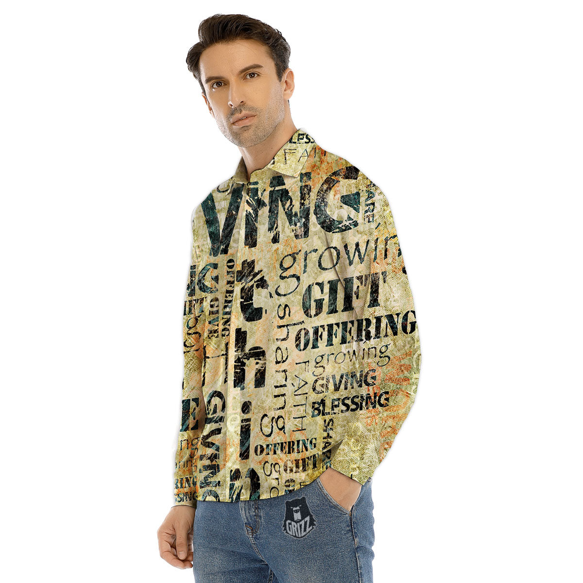 Religious Words Tithing And Giving Print Men's Dress Shirts-grizzshop