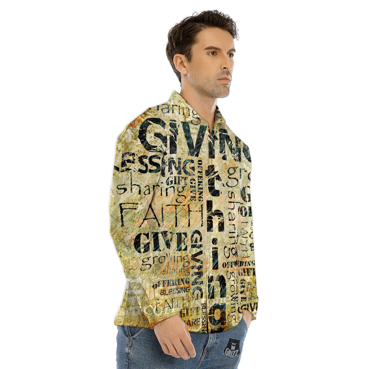 Religious Words Tithing And Giving Print Men's Dress Shirts-grizzshop