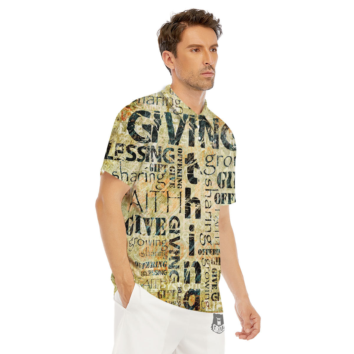 Religious Words Tithing And Giving Print Men's Golf Shirts-grizzshop