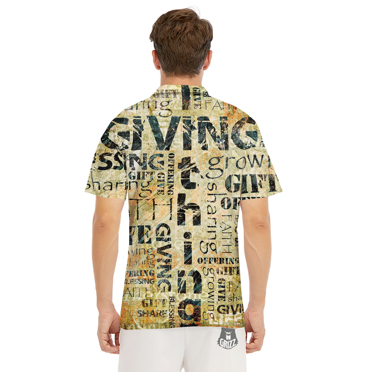 Religious Words Tithing And Giving Print Men's Golf Shirts-grizzshop