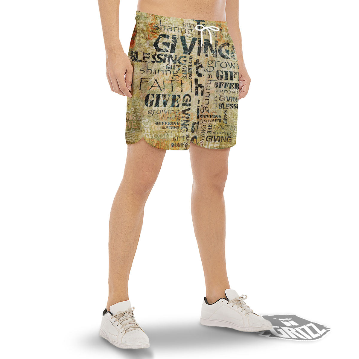 Religious Words Tithing And Giving Print Men's Gym Shorts-grizzshop