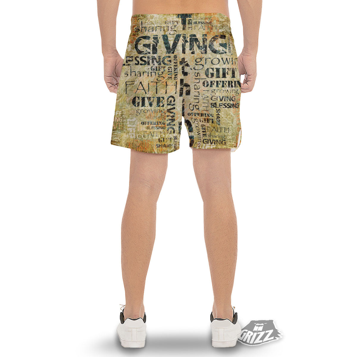 Religious Words Tithing And Giving Print Men's Gym Shorts-grizzshop