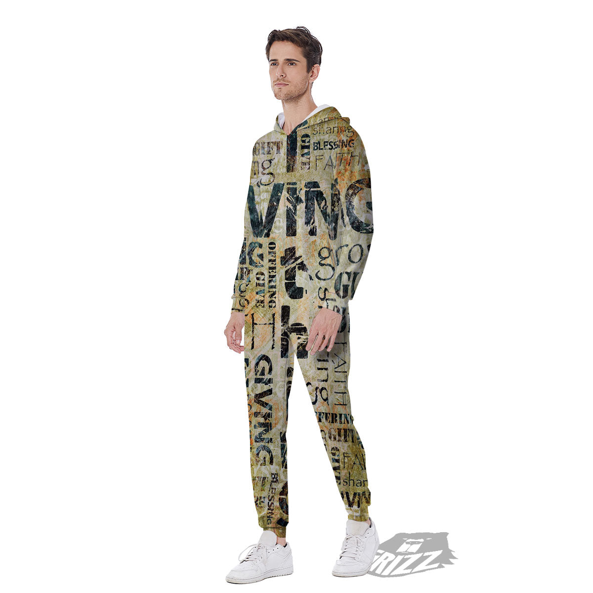 Religious Words Tithing And Giving Print Men's Jumpsuit-grizzshop