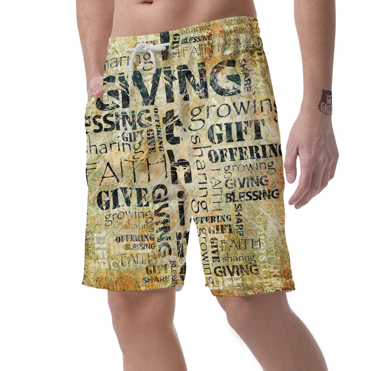Religious Words Tithing And Giving Print Men's Shorts-grizzshop
