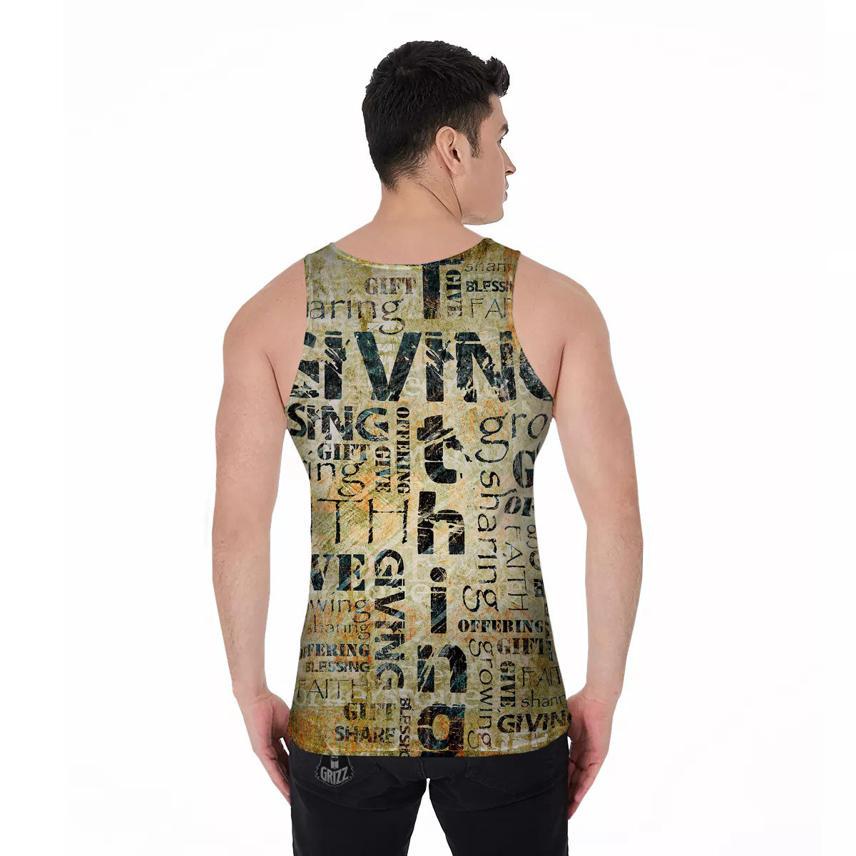 Religious Words Tithing And Giving Print Men's Tank Top-grizzshop