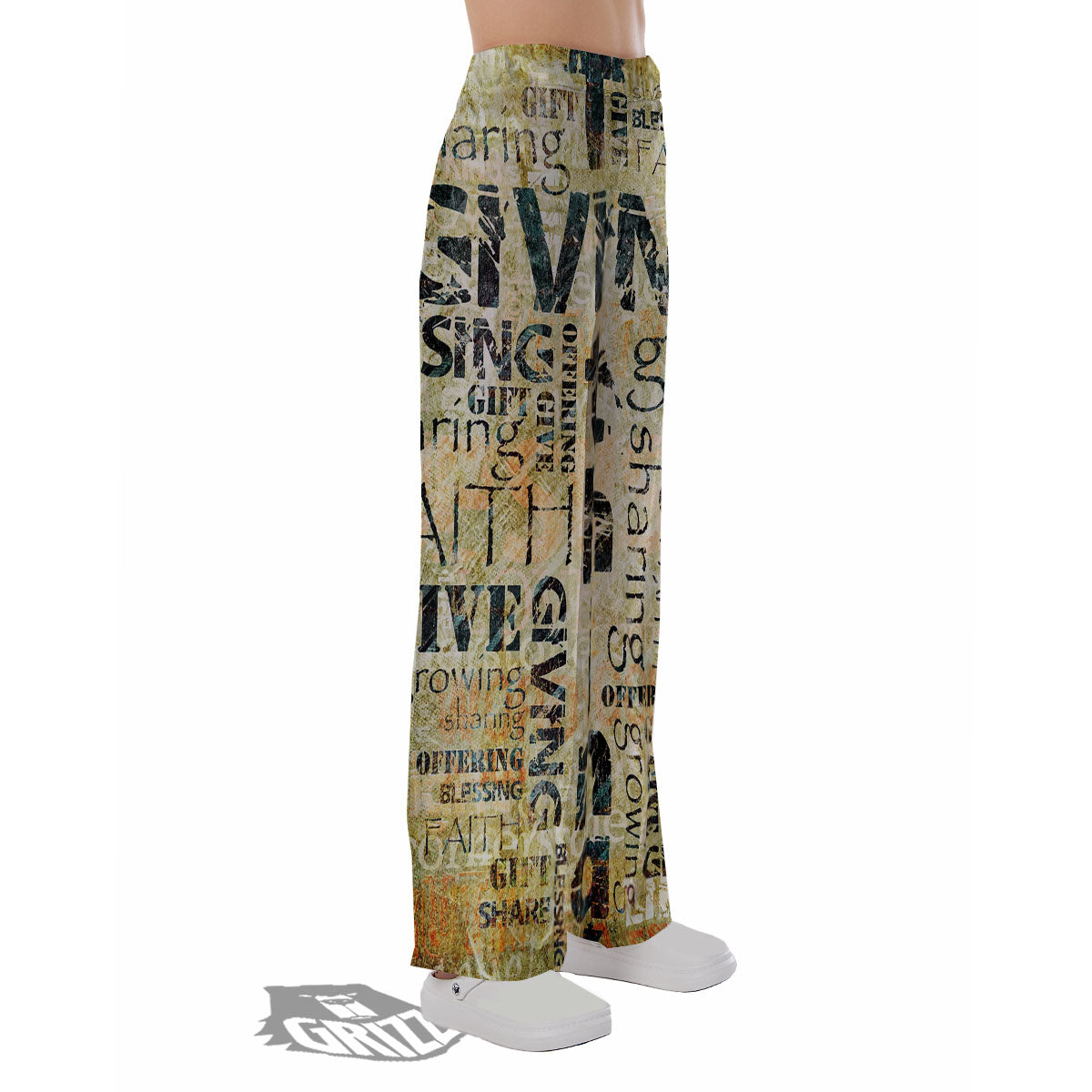 Religious Words Tithing And Giving Print Pajama Pants-grizzshop