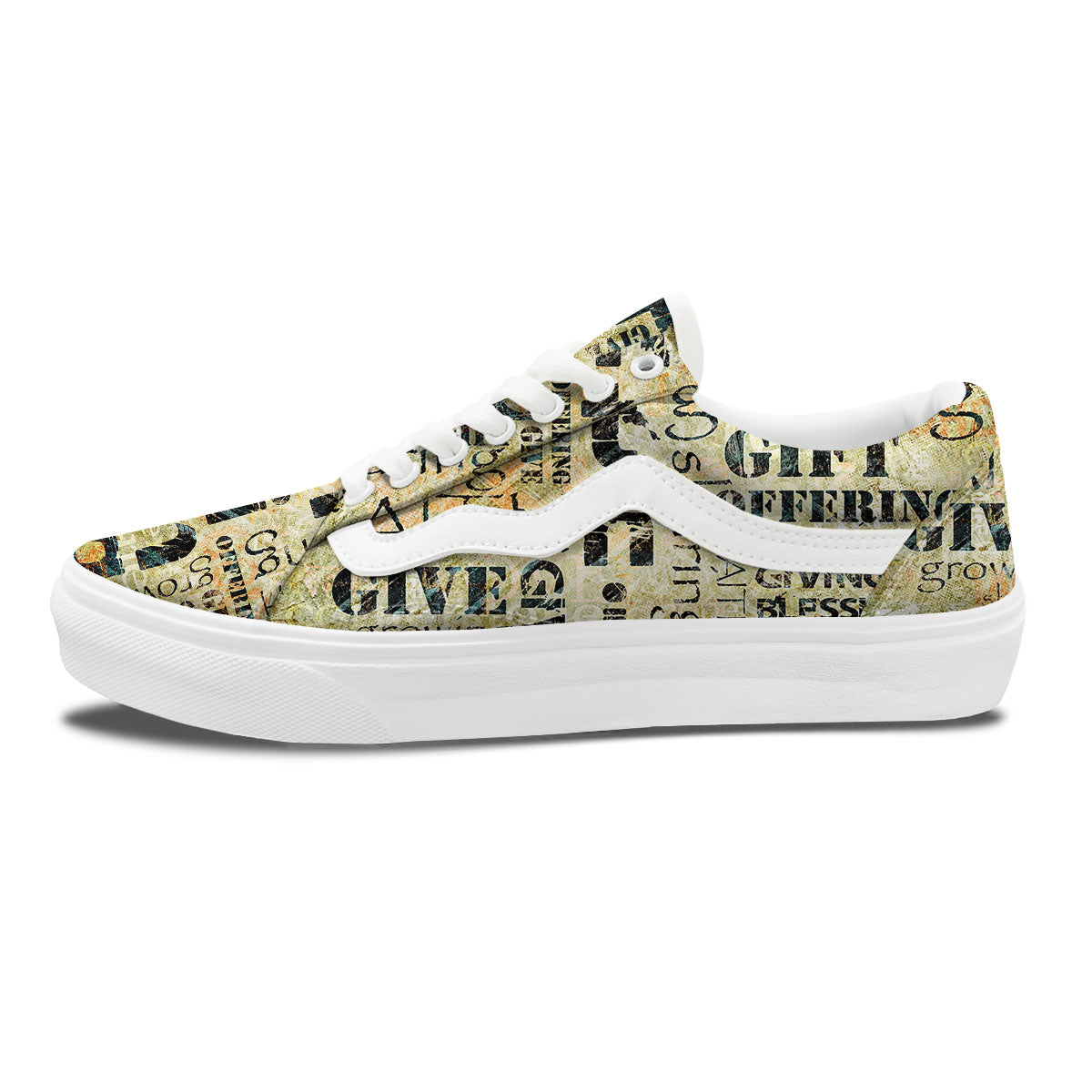Religious Words Tithing And Giving Print Skate Shoes-grizzshop