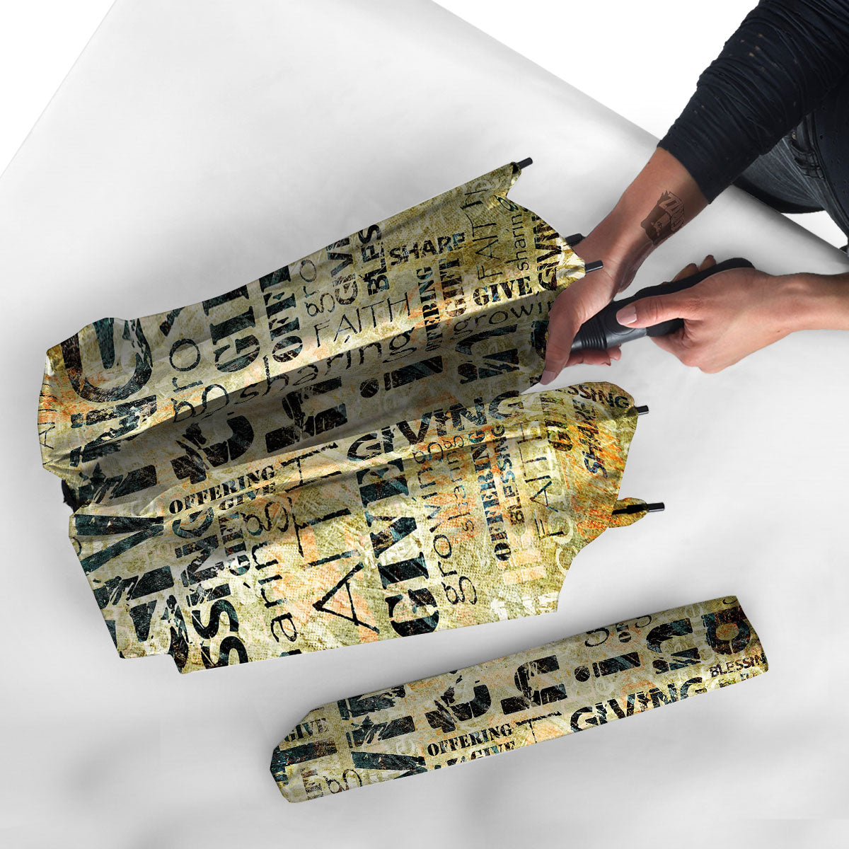 Religious Words Tithing And Giving Print Umbrella-grizzshop