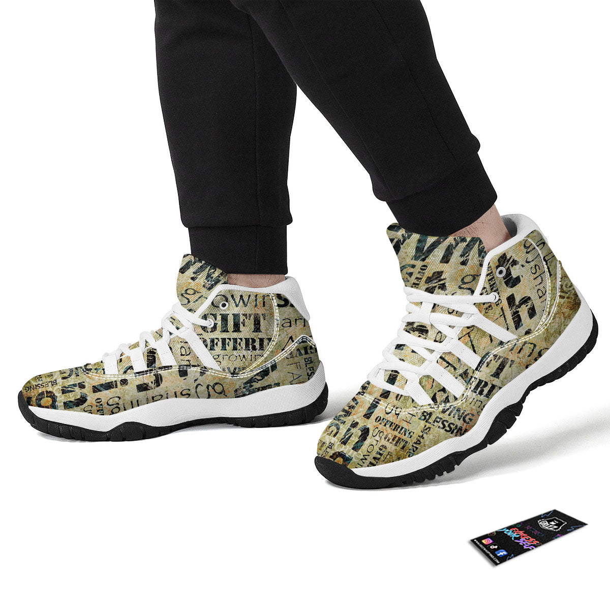 Religious Words Tithing And Giving Print White Bball Shoes-grizzshop