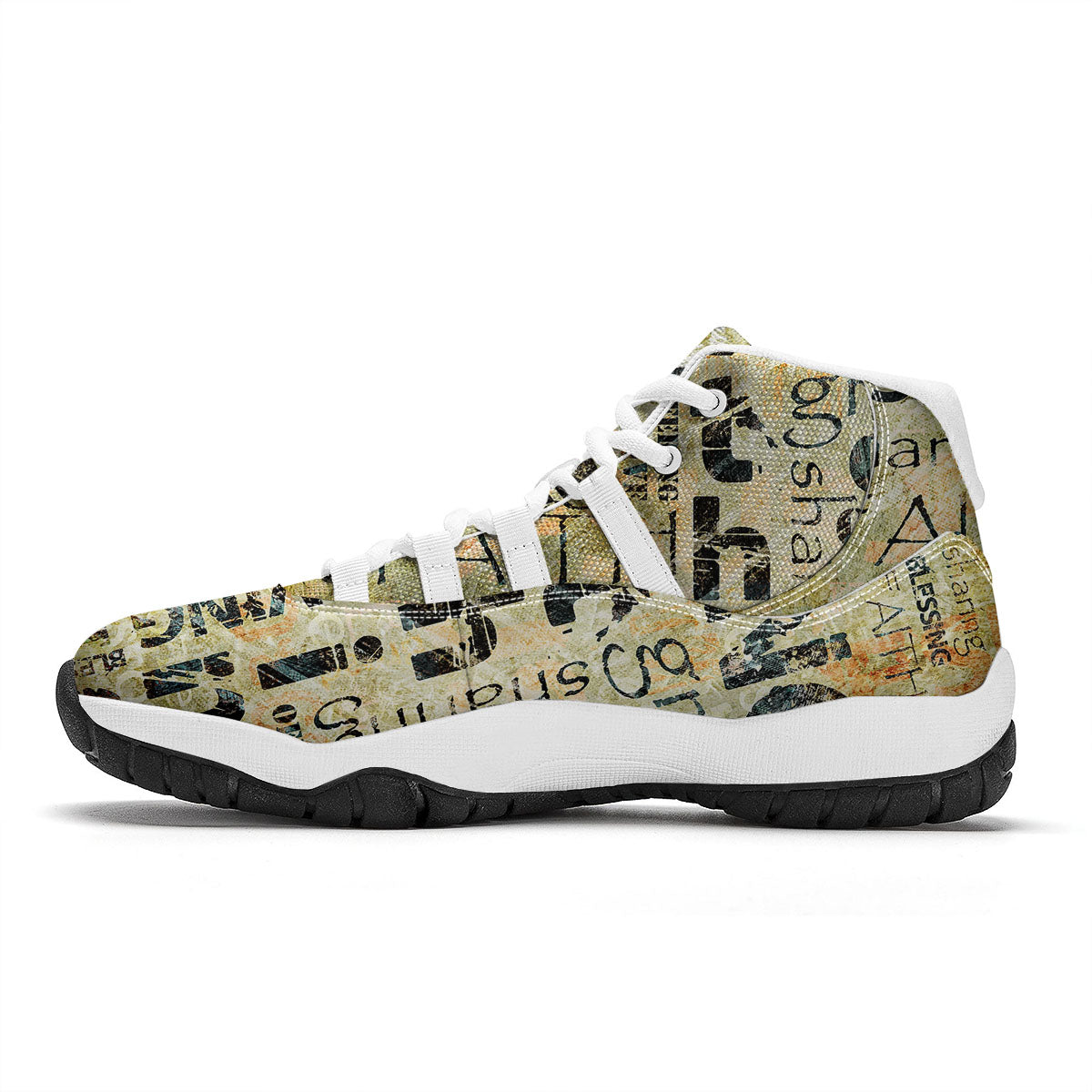 Religious Words Tithing And Giving Print White Bball Shoes-grizzshop