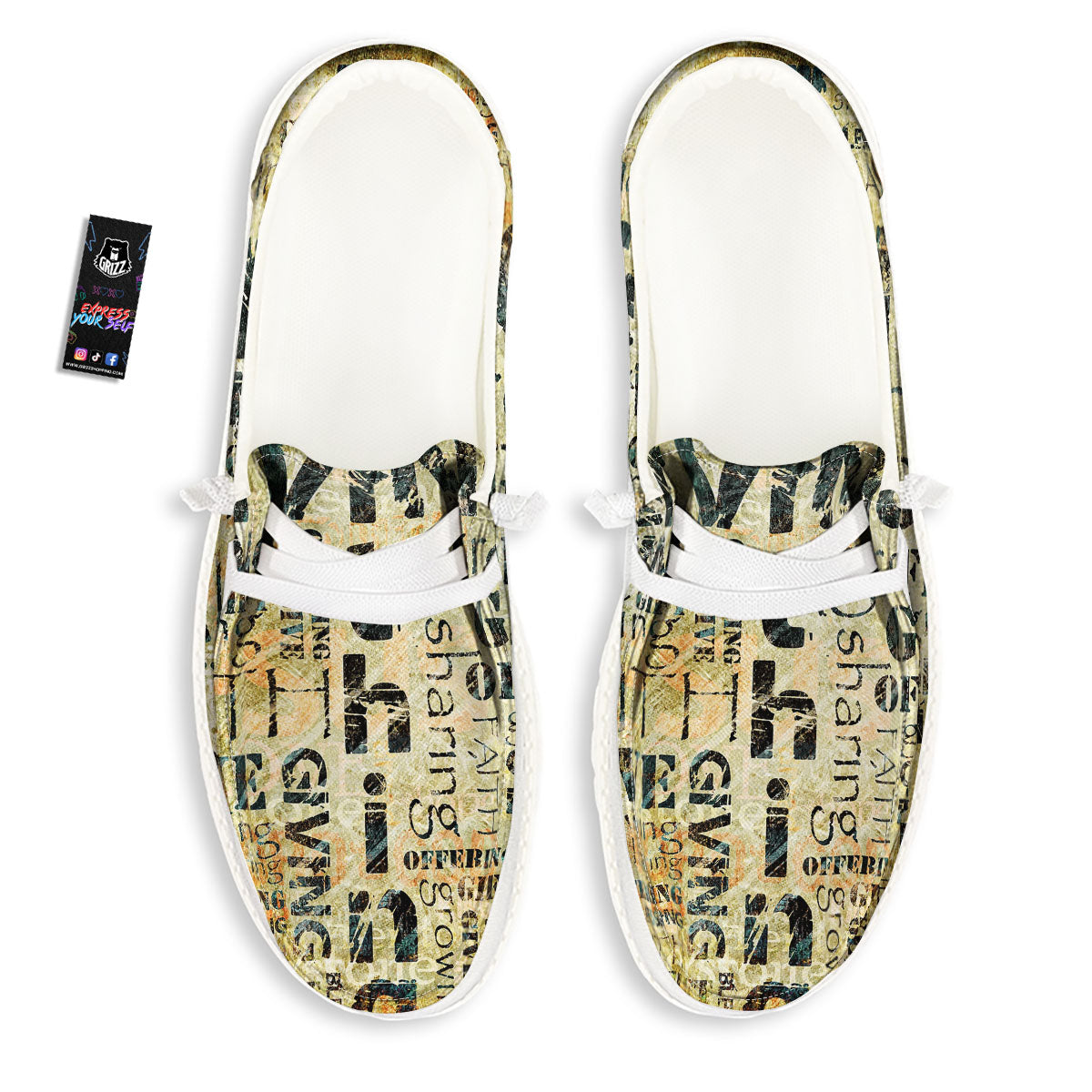 Religious Words Tithing And Giving Print White Loafers-grizzshop