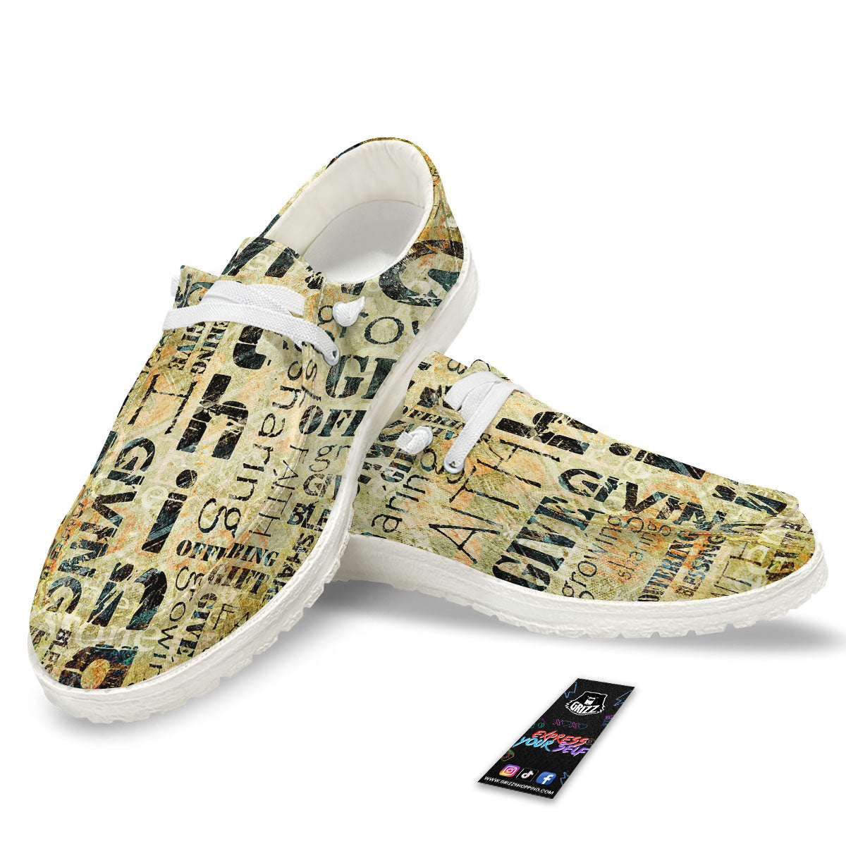 Religious Words Tithing And Giving Print White Loafers-grizzshop