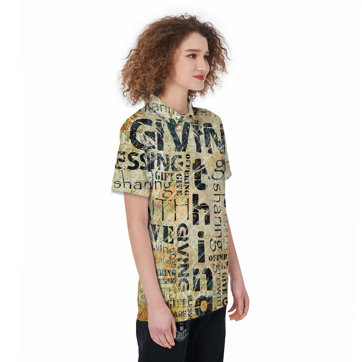 Religious Words Tithing And Giving Print Women's Golf Shirts-grizzshop