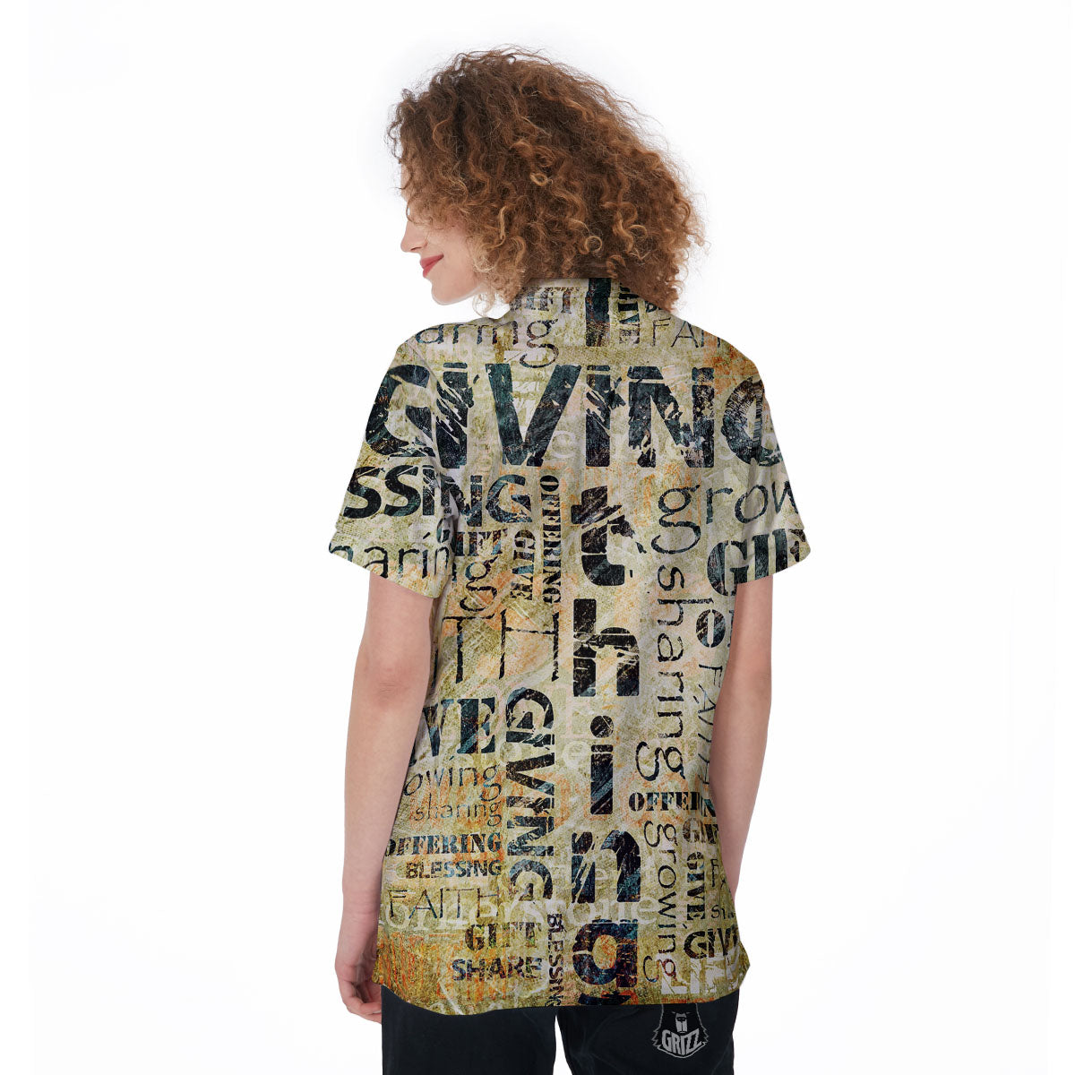 Religious Words Tithing And Giving Print Women's Golf Shirts-grizzshop