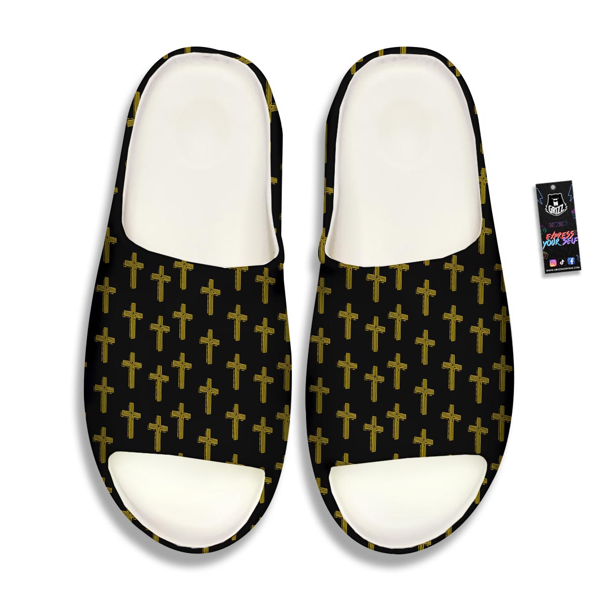 Religious Christian Cross Print Pattern Sandals-grizzshop
