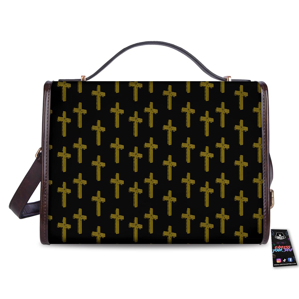 Religious Christian Cross Print Pattern Women's Satchel Bag