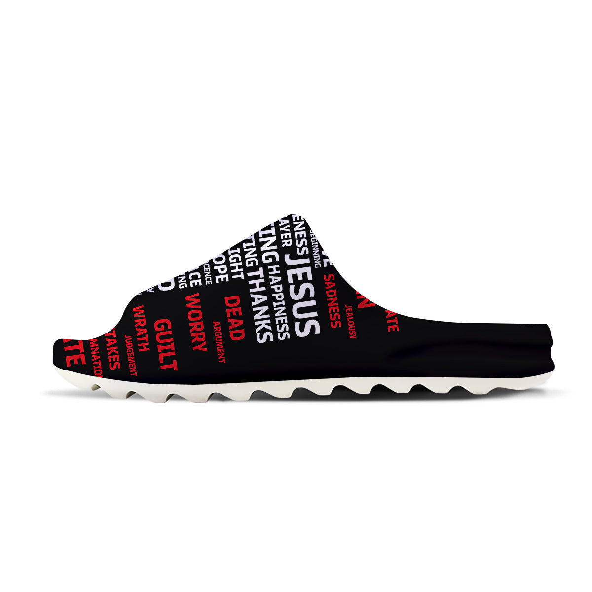 Religious Words Christian Cross Print Sandals-grizzshop