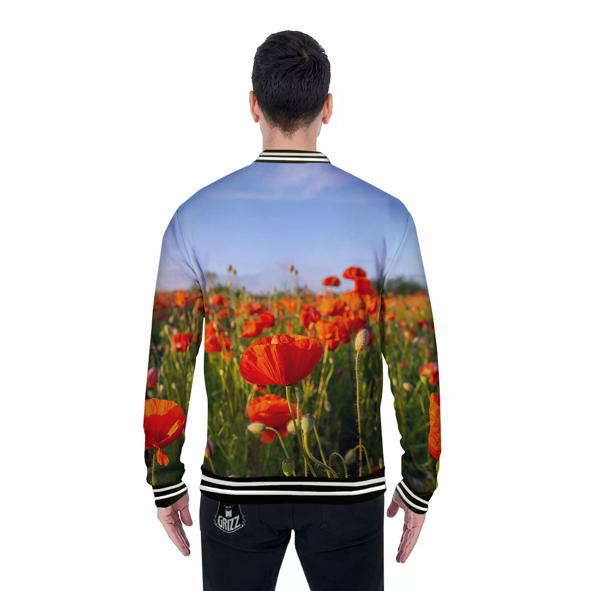 Remembrance Poppy Day Print Baseball Jacket-grizzshop