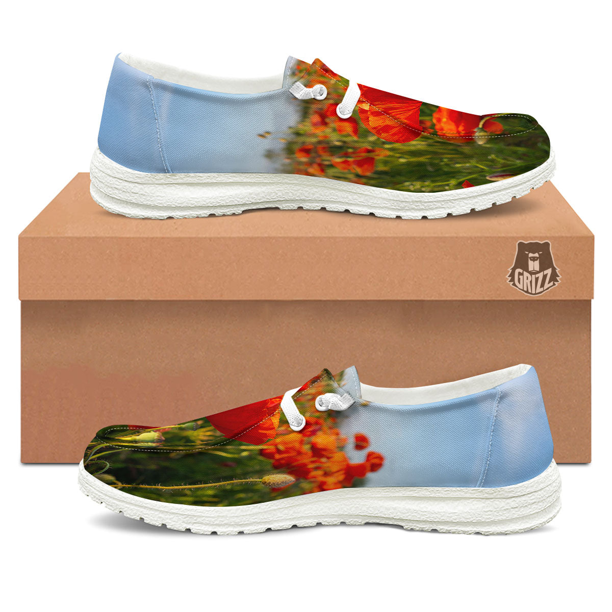 Remembrance Poppy Day Print Black Loafers-grizzshop