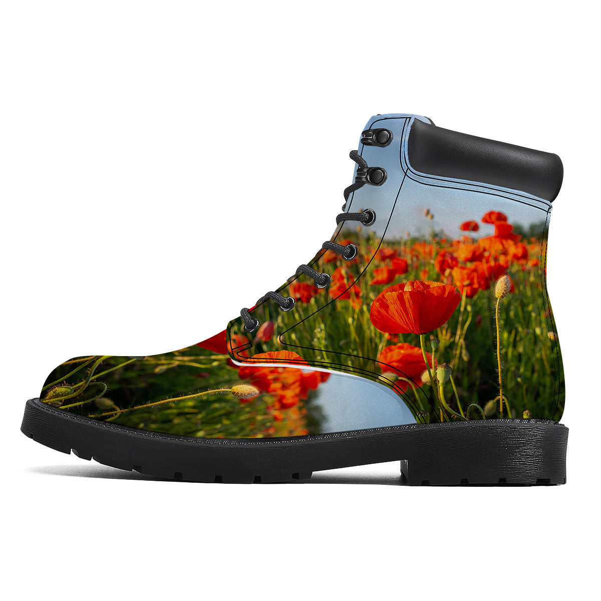 Remembrance Poppy Day Print Boots-grizzshop