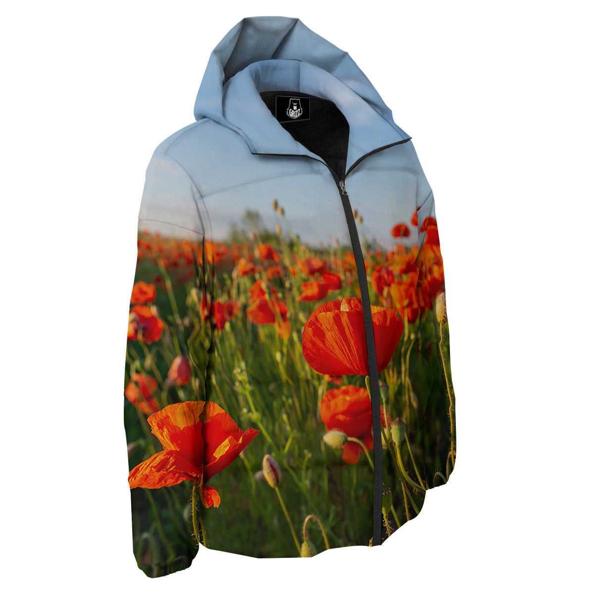 Remembrance Poppy Day Print Down Jacket-grizzshop