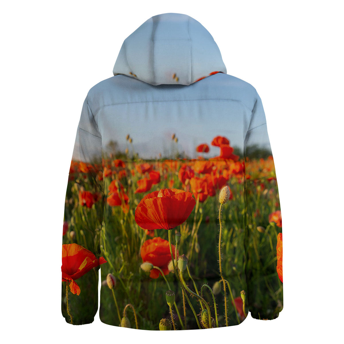 Remembrance Poppy Day Print Down Jacket-grizzshop