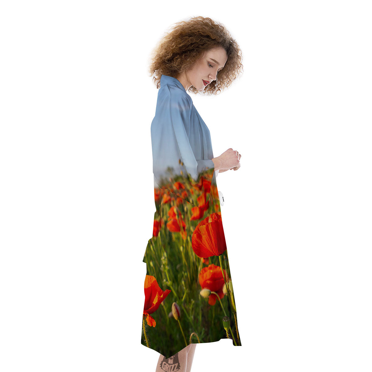 Remembrance Poppy Day Print Kimono-grizzshop