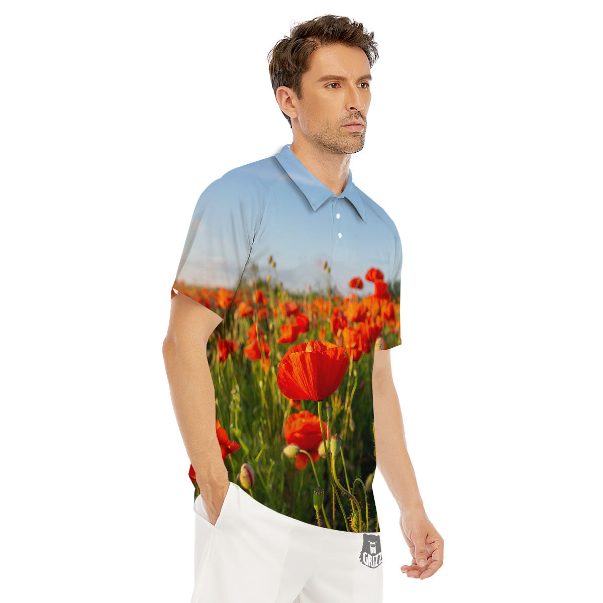 Remembrance Poppy Day Print Men's Golf Shirts-grizzshop