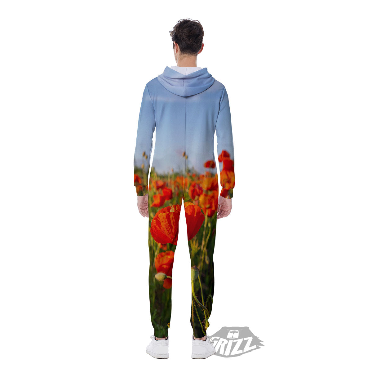 Remembrance Poppy Day Print Men's Jumpsuit-grizzshop
