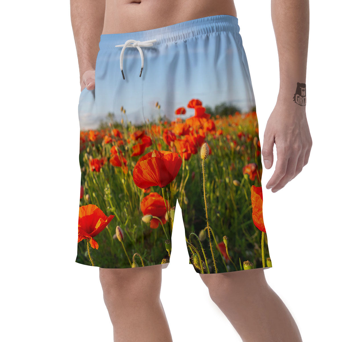 Remembrance Poppy Day Print Men's Shorts-grizzshop